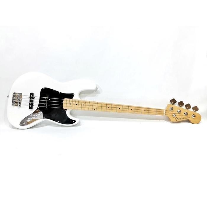 PREMIUM Bass Elektrik Merk Fender Model Jazz Bass Senar 4 Warna Putih Bonus Kabel Jack Listrik Murah