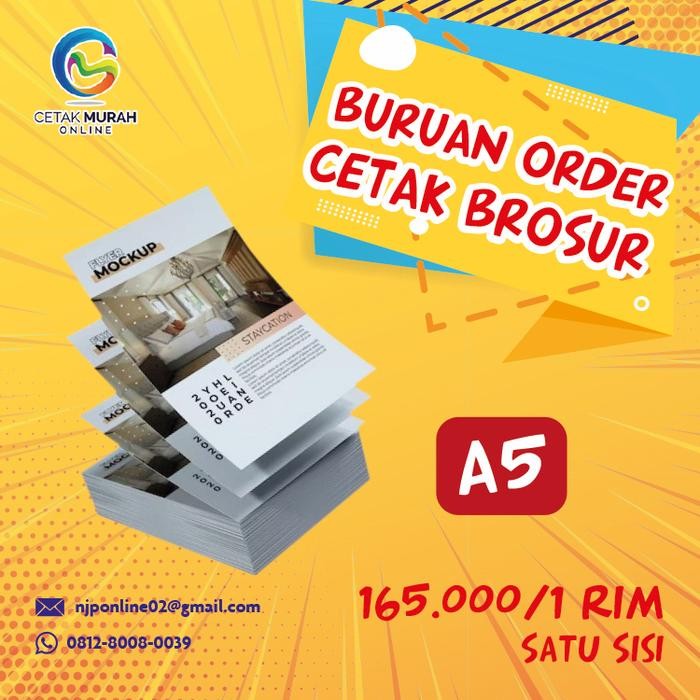 

Cetak Brosur A5 (1 Sisi ) 1 rim / 500 lbr Art Paper 120 gr Murah !