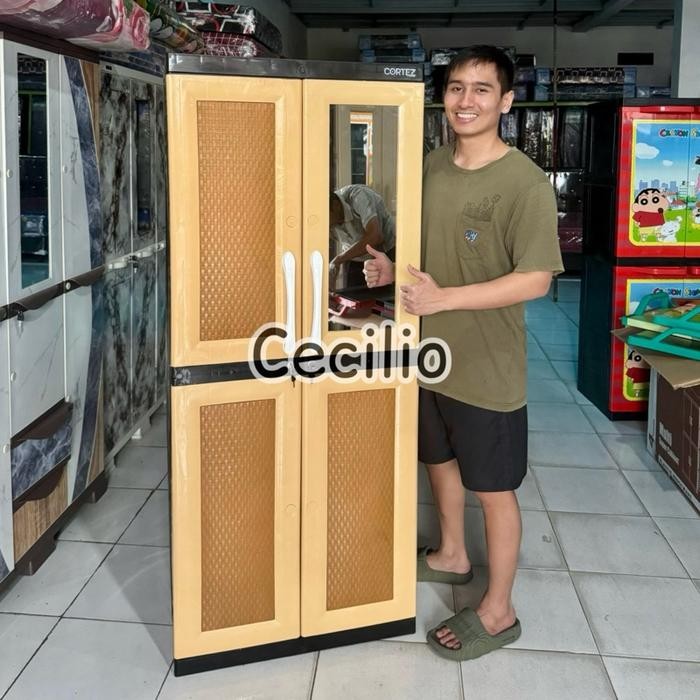 [Tabitha] Lemari Pakaian Plastik Jumbo Lemari 4 Susun Cortez Gantungan