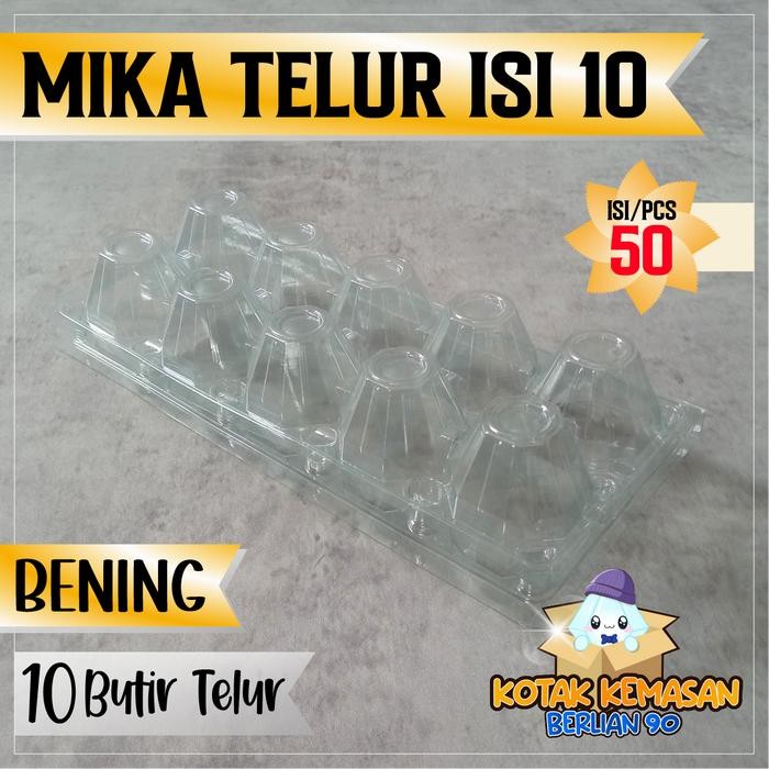 (50 pcs) MIKA TELUR AYAM ISI 10 MIKA TRAY TELOR AYAM HORN TELUR OMEGA MIKA TELUR ISI 10 Kode 535