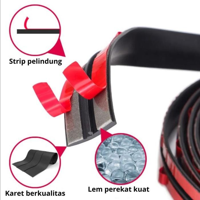 Penutup Celah Kaca Mobil Seal Karet Anti Bocor Debu Peredam Suara