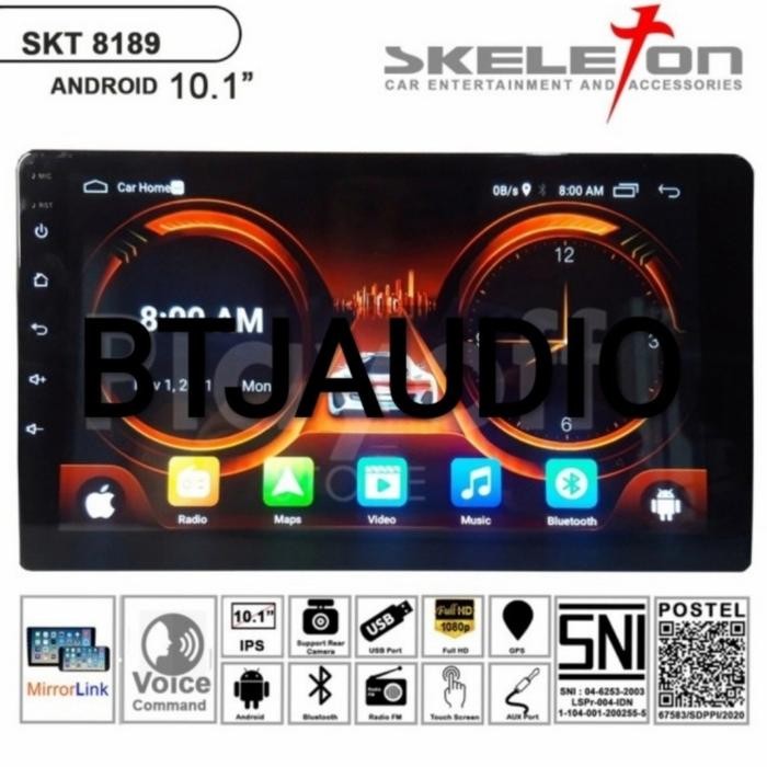HEAD UNIT TAPE MOBIL DOUBLE DIN SKELETON ANDROID OS 9.0 LAYAR 10 INCH