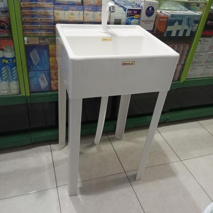Wastafel cuci tangan portable/wastafel standing pvc+kaki komplit set