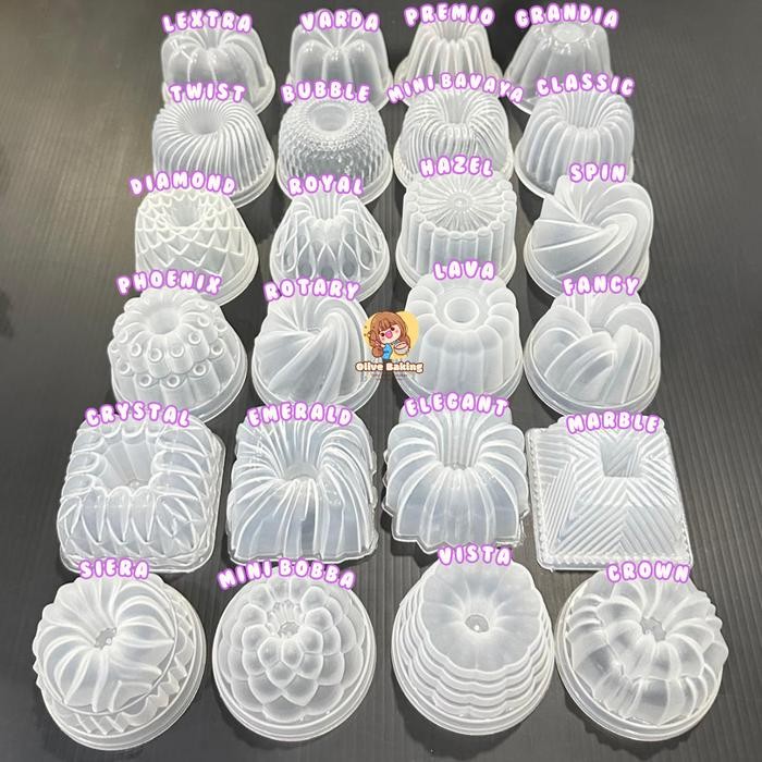 

Promo [24 Pcs 24 Motif] Mini Cetakan Puding Bahan Premium Plastik Pp Tebal / Cetakan Kue / Cetakan