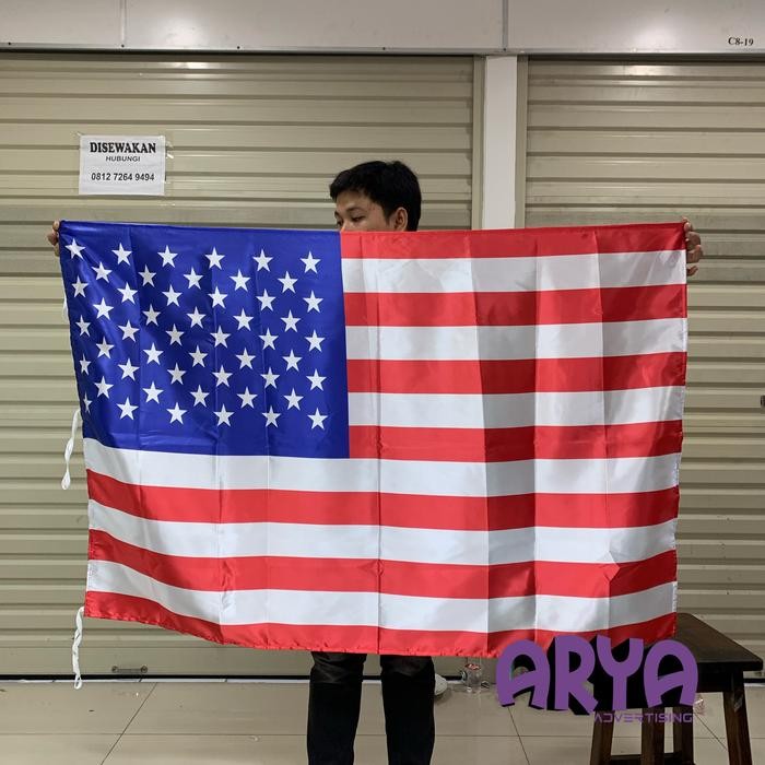 

Terlaris Bendera negara AMERIKA SERIKAT bahan satin ukuran 90x135cm SALE