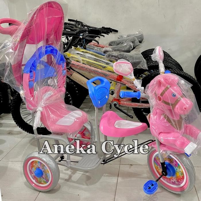 Sepeda Anak Roda Tiga Family Kuda Boncengan