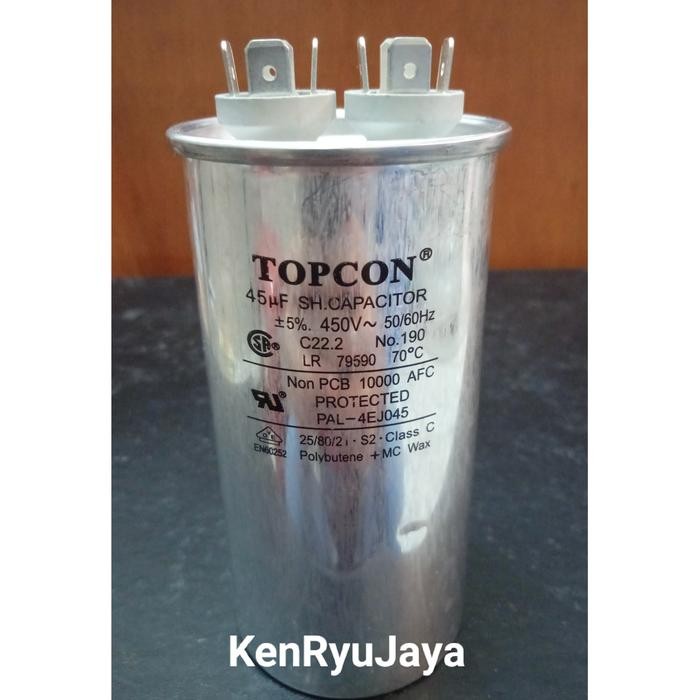 Kapasitor (Capacitor) AC 45 uf 450 VAC Topcon