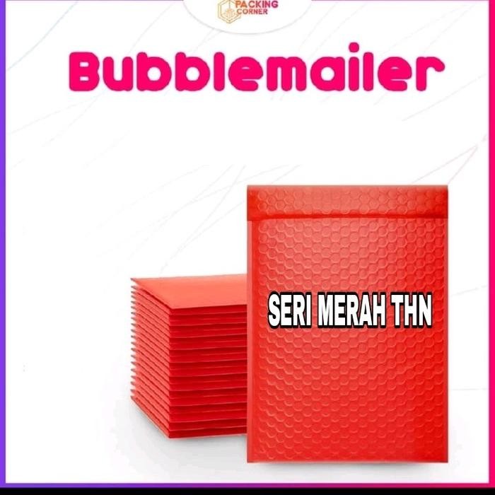 

BUBBLE AMPLOP PACKING PEMBUNGKUS PELINDUNG BAHAN PLASTIK SERI WARNA RED MERAH THN KODE 1027