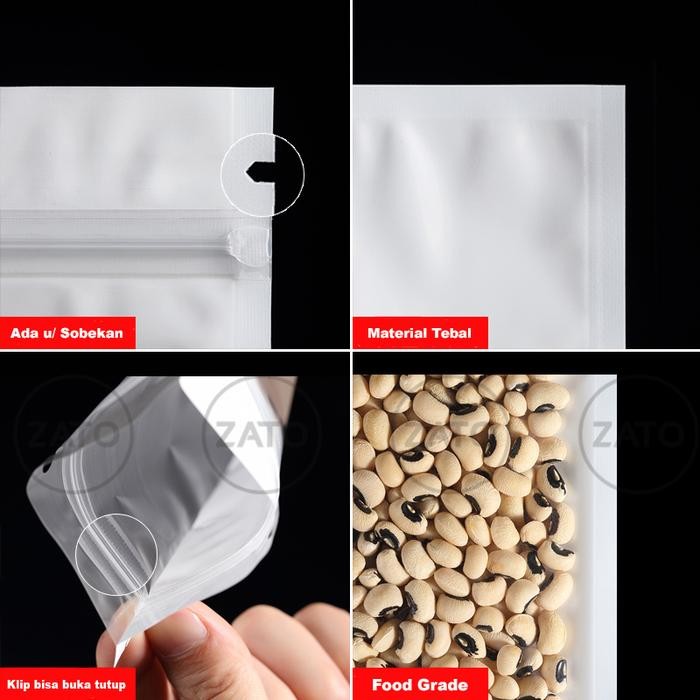 

26X34 CM 100 PCS PLASTIK KLIP PLASTIK ZIPLOCK PUTIH MIX CLEAR BUNGKUS KEMASAN PACKAGING ZATOPACK