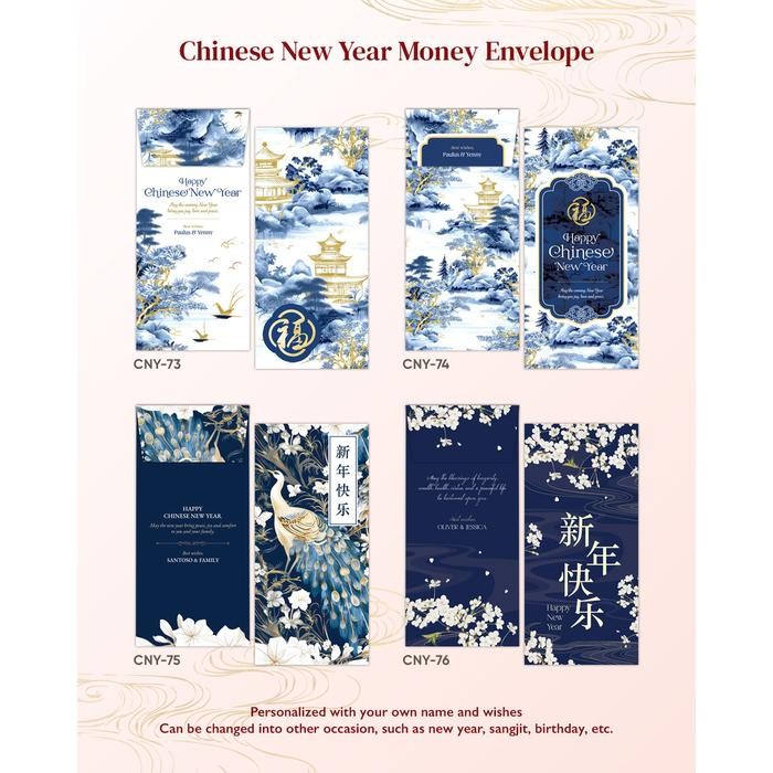 

12 PCS ANGPAO IMLEK CUSTOM NAMA ANGPAU SINCIA CHINESE NEW YEAR HONGBAO KODE 532