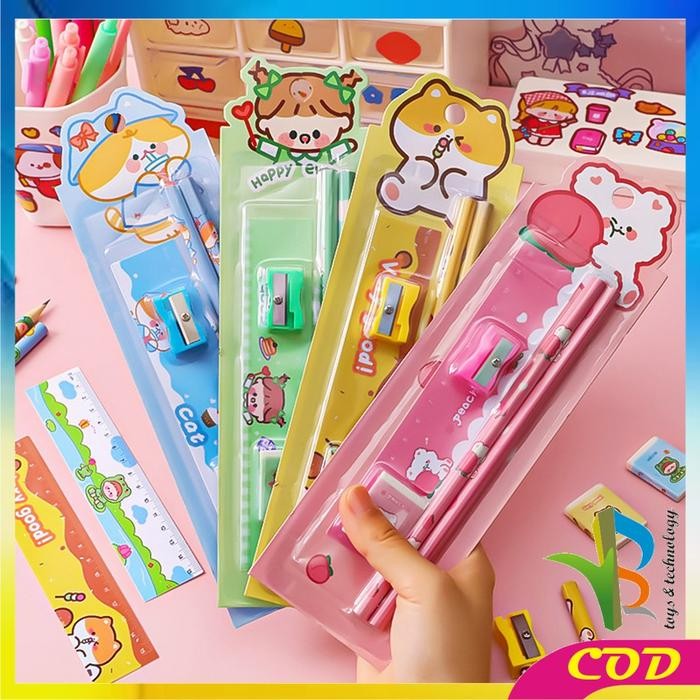 

READY [COD] RB A71 Alat Tulis Set Stationery Sekolah Pensil Set Anak Karakter
