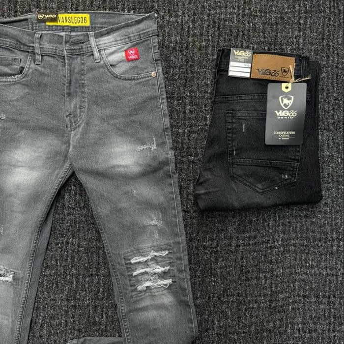 

Size 28-33 [Flash Sale+Cod]Celana Jeans Sobek Panjang Pria Skiny Slimfit Terbaru Jeans Panjang
