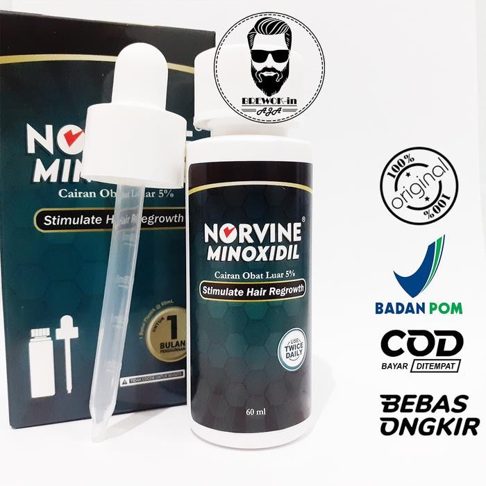 COD Penumbuh Rambut/Brewok Minoxidil 5% 60ml Norvine Original