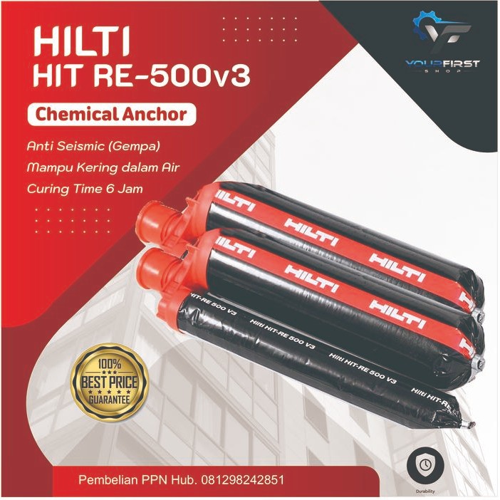 

HILTI HIT RE 500 / 500 ml LEM BETON CHEMICAL LEM ANGKUR & REBAR