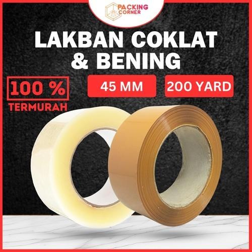 

Lakban Bening Coklat 2 Inch 200 Yard Plakban Bening Coklat 45MM 2 Inci 200Yard