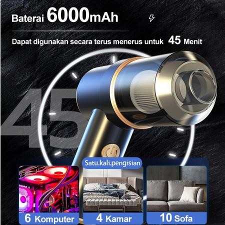 Vacum Cleaner 60000Rmp Air Duster Blower Portable Penyedot Debu Mobil Dan Lainya 5 In 1 Diskon