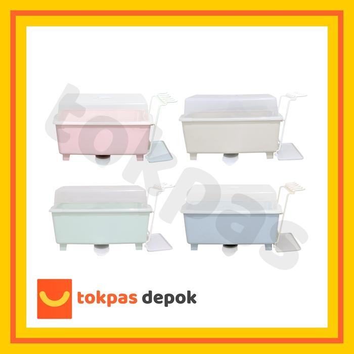 Rak Piring Plastik + Tutup ODD Dish Drainer Olymplast Gelas tempat piring setelah dicuci