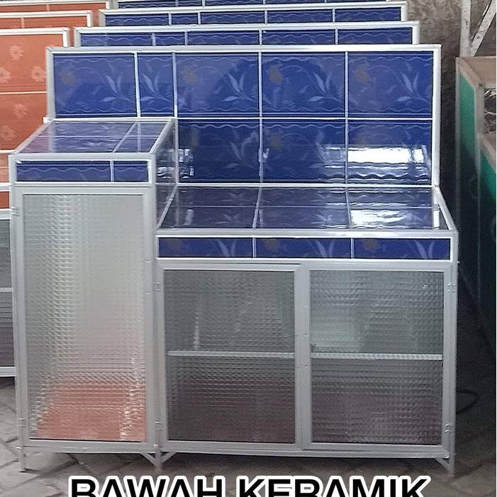 Rak Piring Kompor Undak 3 pintu Kitchen Set Keramik Alumunium