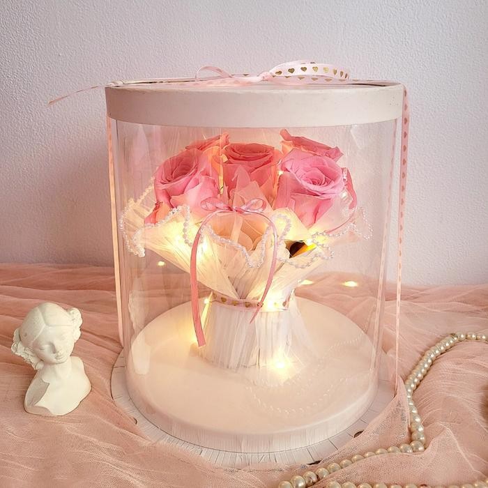 

Kado Hadiah Ulang Tahun / Anniversary Beautiful Preserved Flower Box / Buket Bunga Awet + Fairy