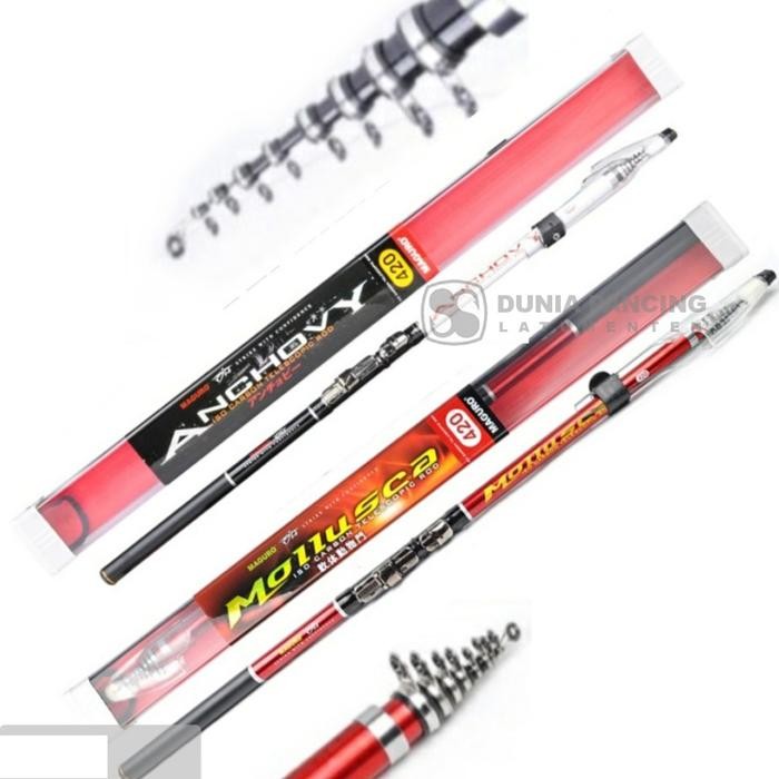 Joran Telescopic Maguro ANCHOVY MOLLUSCA Tegek Kolongan Joran Antena Udang