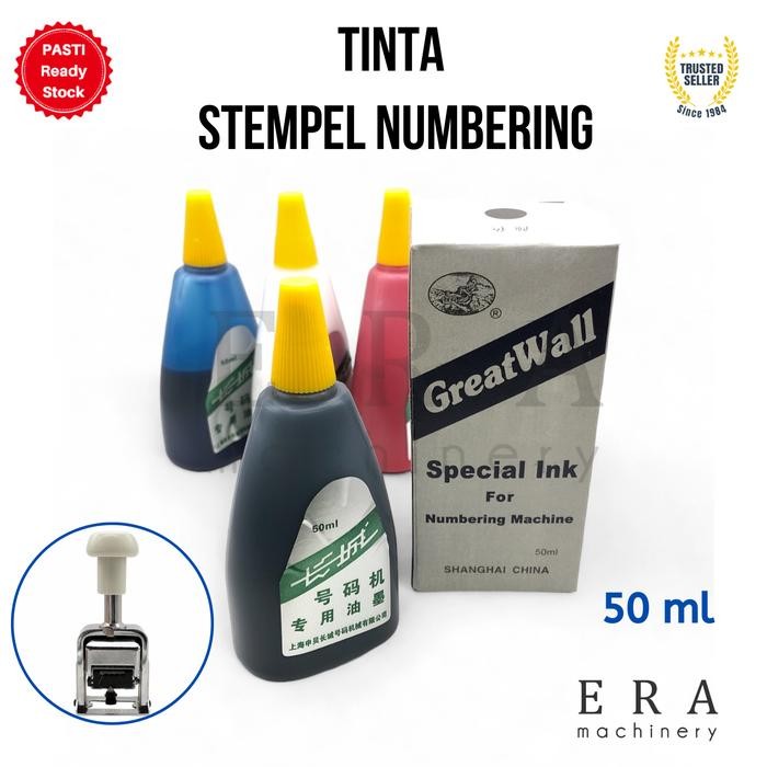

Tinta INK Stempel Numbering Numerator otomatis Stamp Numbering heavy duty Tinta Stempel Hitam merah