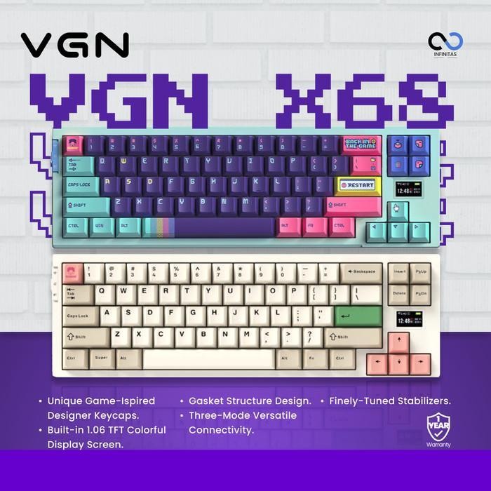 VGN x Subor X68 / X-68 Hotswap Gasket Wireless 65% Meanical Keyboard