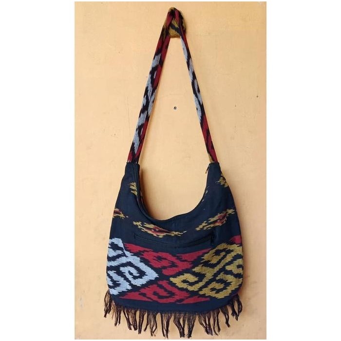 Tas Tenun Lombok Selempang Besar Tas Etnik Pria Wanita Tas Outdoor Pendaki Traveller masih ready