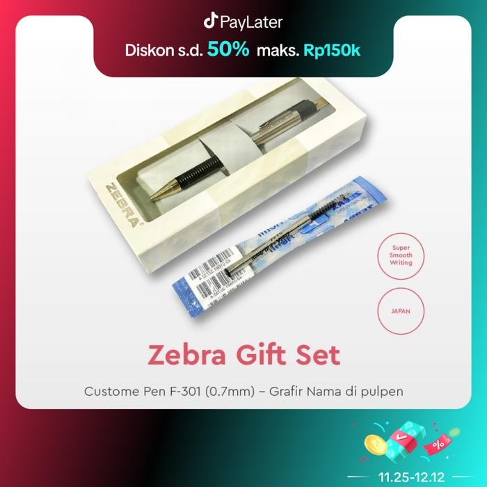 

Paket Ballpoint Zebra F-301, Refill F-301 - Bisa di grafir nama Hitam Tinta