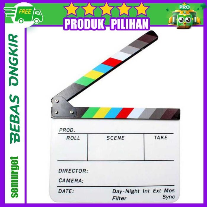 

Profesional Clapper Board Colorful Acrylic - Putih