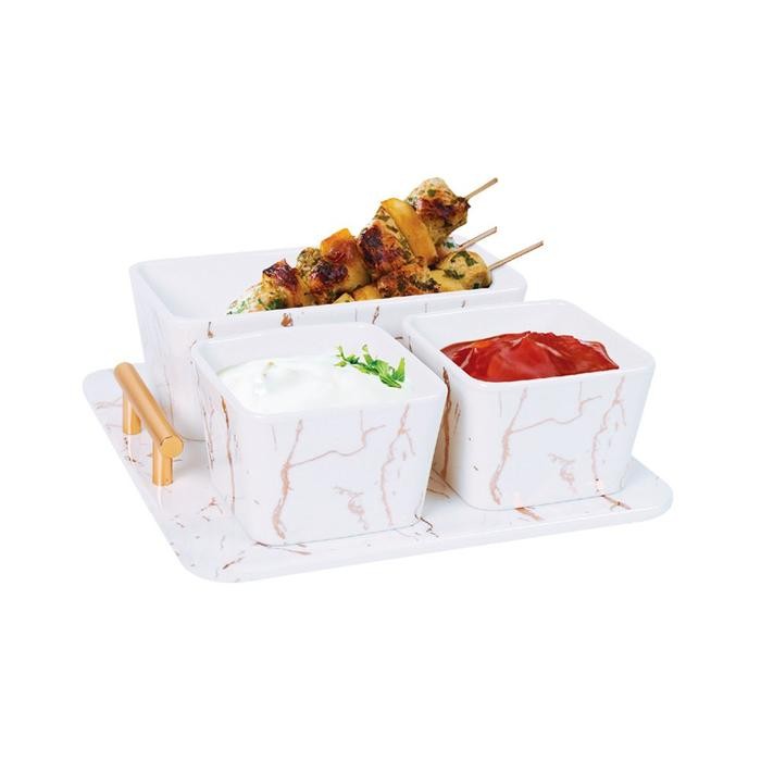 Sale Informa Appetite Set 3 Pcs Mangkuk Saji Dengan Nampan Set Mangkok Makanan Dengan Nampan Wadah