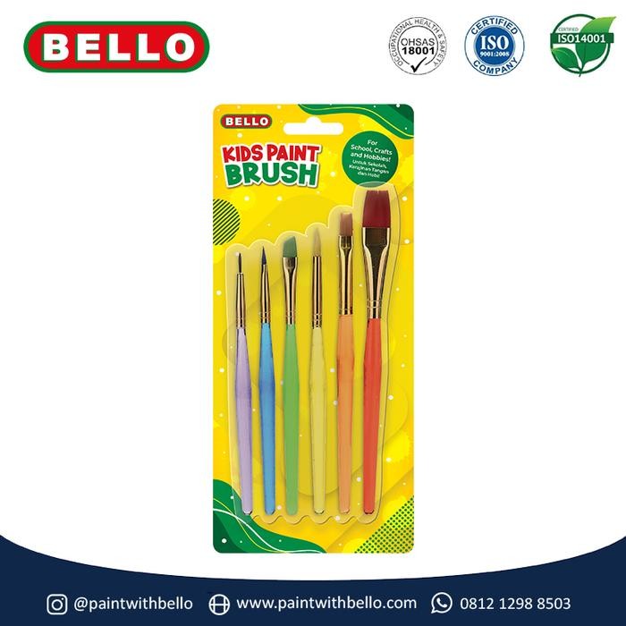 

BELLO KIDS PAINT BRUSH - Set 6 Kuas Lukis Anak dan Bayi