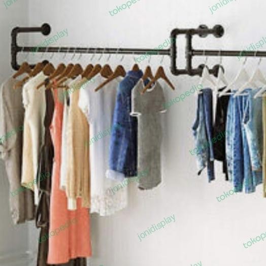Gantungan Baju Tembok Vintage Besi Gold