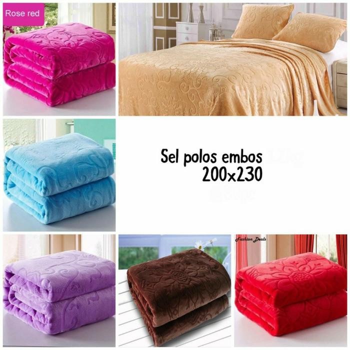 Selimut Bulu Soft Jumbo 200x230 Polos Embos / Blanket / Selimut Polos