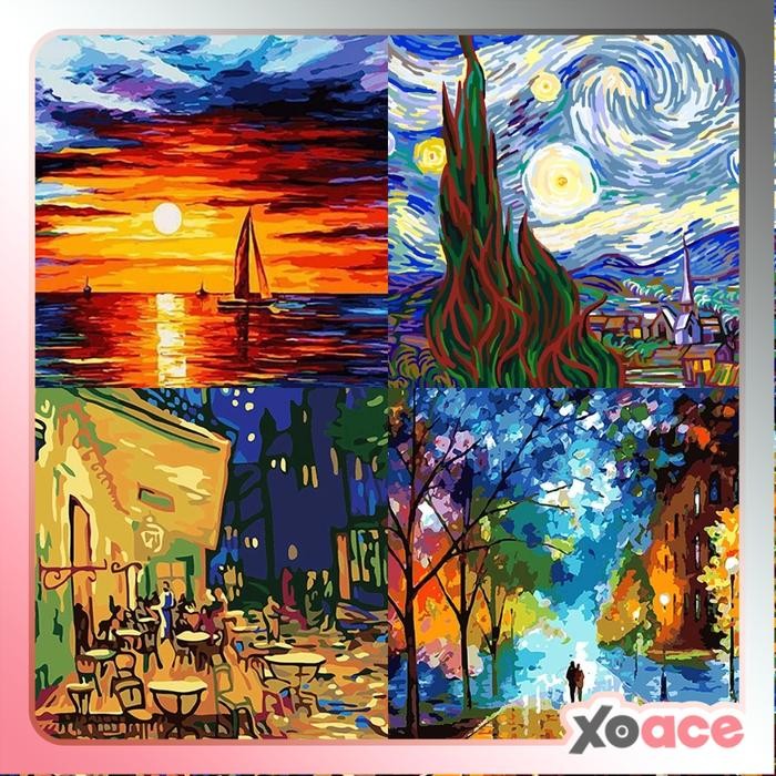 

40x50 DIY Paint By Number Painting By Numbers Kit Digital Lukisan Seri P Scenery Pemandangan