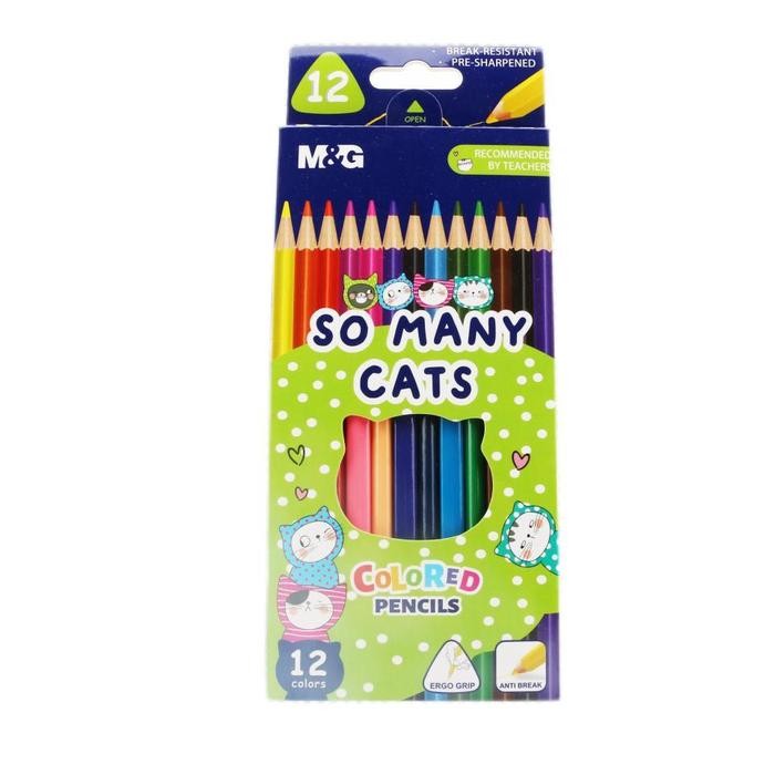 

M&G Pensil Warna Segitiga Motif Kucing Lucu Banyak Warna So Many Cat Edition