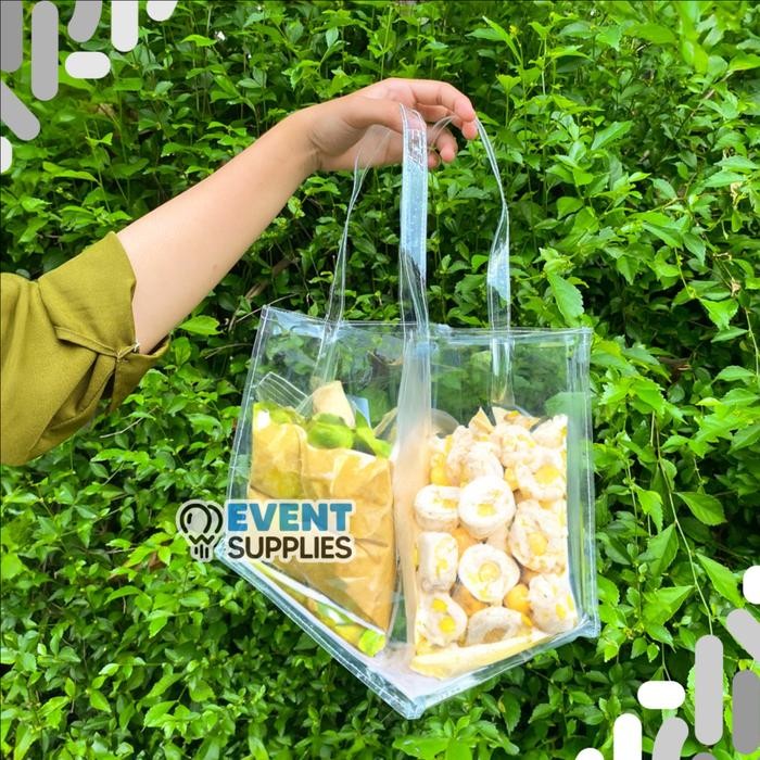 Tas Mika Bening Tote Bag Transparan Ulang Tahun / PVC Goodie Bag *