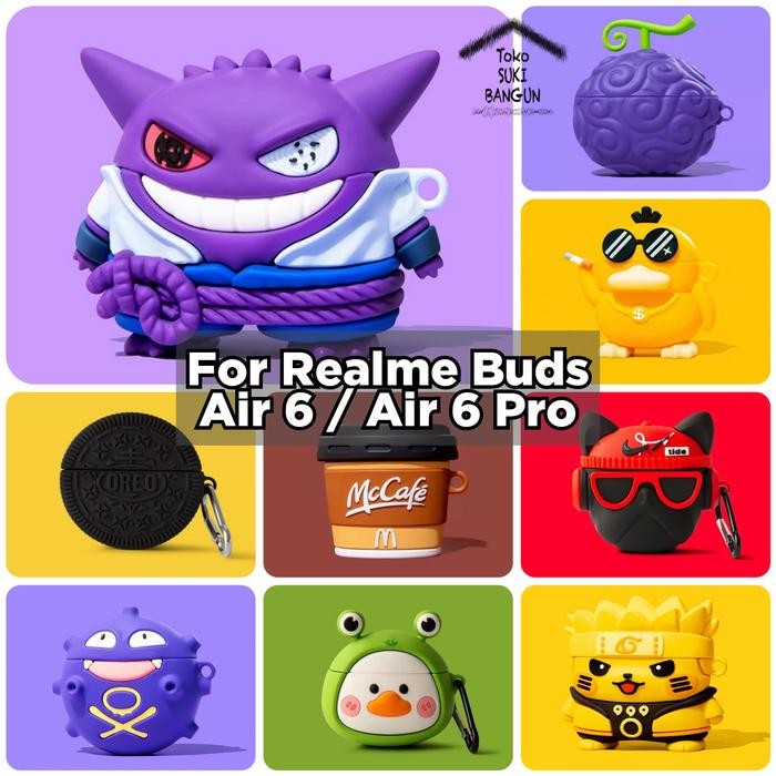 Case Realme Buds Air 6 / Air 6 Pro Rubber CUTE CARTOON Silicone Cover Casing Pouch Protector