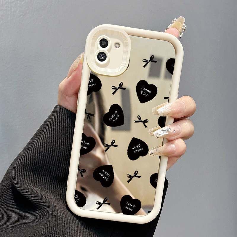 Casing Hp Samsung Galaxy A03 Core A02 M02 Case Pita hati Populer Kesing cermin Silikon Cesing Softca