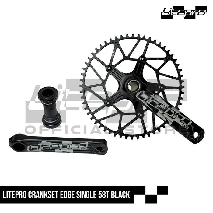 Litepro Crankset Edge 58T Black