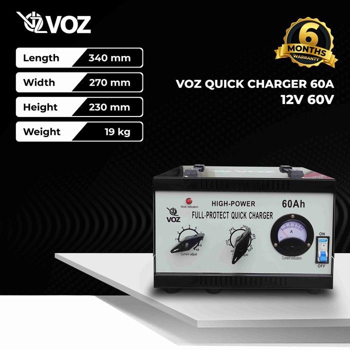 Voz Charger Aki 60A Charger Aki Mobil Charger Baterai Aki