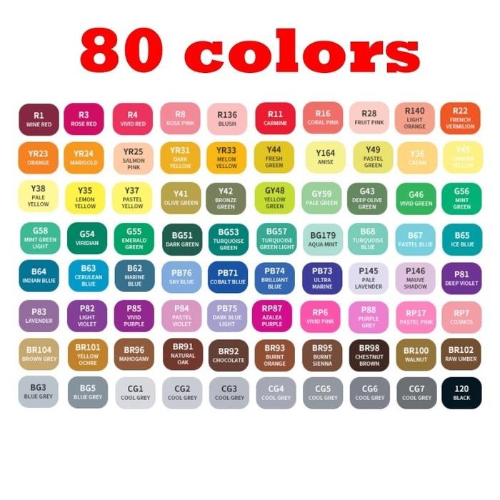 

Estation - Spidol Warna Warni 1 Set Sketch Marker 2 Tip Touch Marker 48/60/80 Warna Gratisongkir