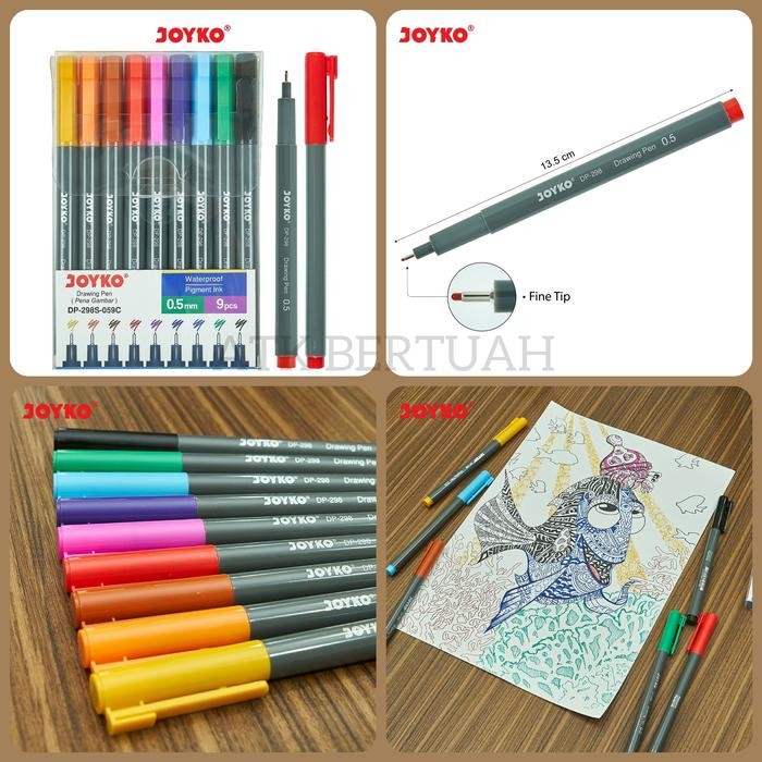 

Joyko Dp298 Color Drawing Pen Set 9 Warna Pulpen Gambar Gratisongkir