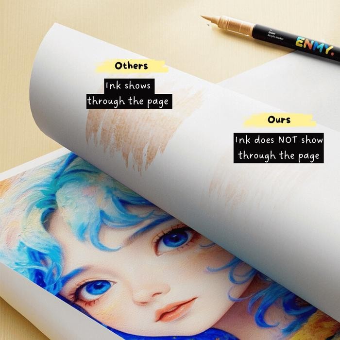 

Enmy Acrylic Marker Soft Tip Pen Paint Drawing Colouring Painting Art Pen Tinta Stationery