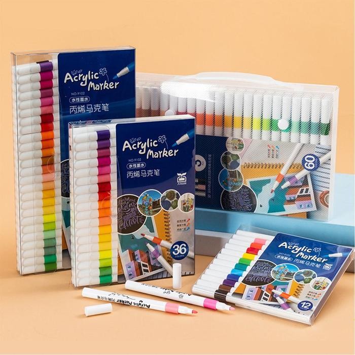 

Pen Akrilik Marker Warna Cepat Kering Tahan Air / Spidol Acrylic Painter / Menggambar Kreativitas