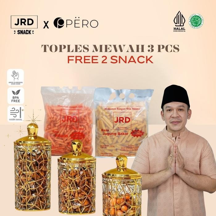 

Gdh (Jrd Snack x Pero) 2pcs STIK BALADO,JAGUNG BAKAR & Toples set of 3 Makanan Edisi Ramadan