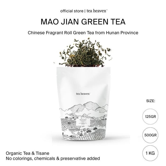 

Chinese Green Tea / Teh Hijau Cina Mao Jian Premium Organic Tea 125 gr