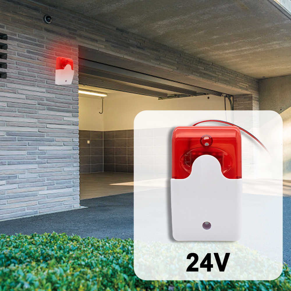 Indoor Wired Alarm Siren Strobe Flash Light DC 12V 24V wire flash siren For wired zone gsm Alarm