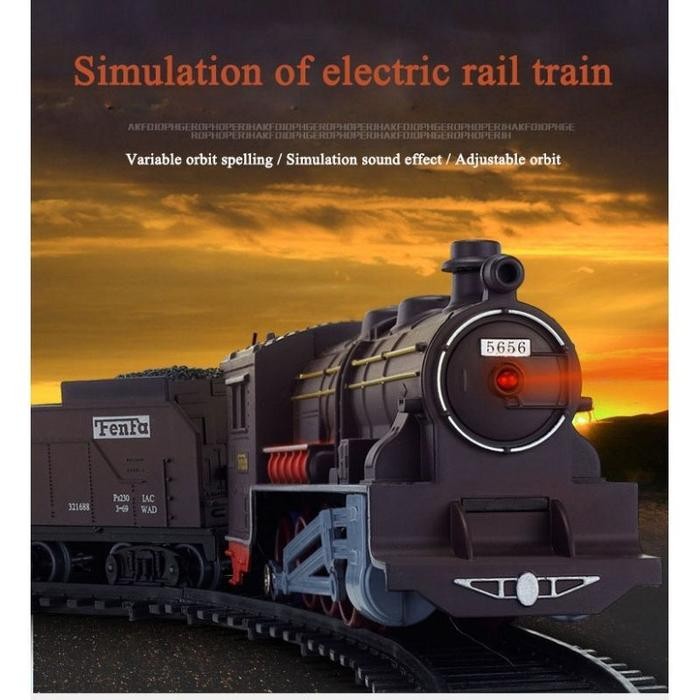 Super Jumbo Kereta Mainan Lokomotif Fenfa Railking Gerbong Rel Train Railcar Railway Station