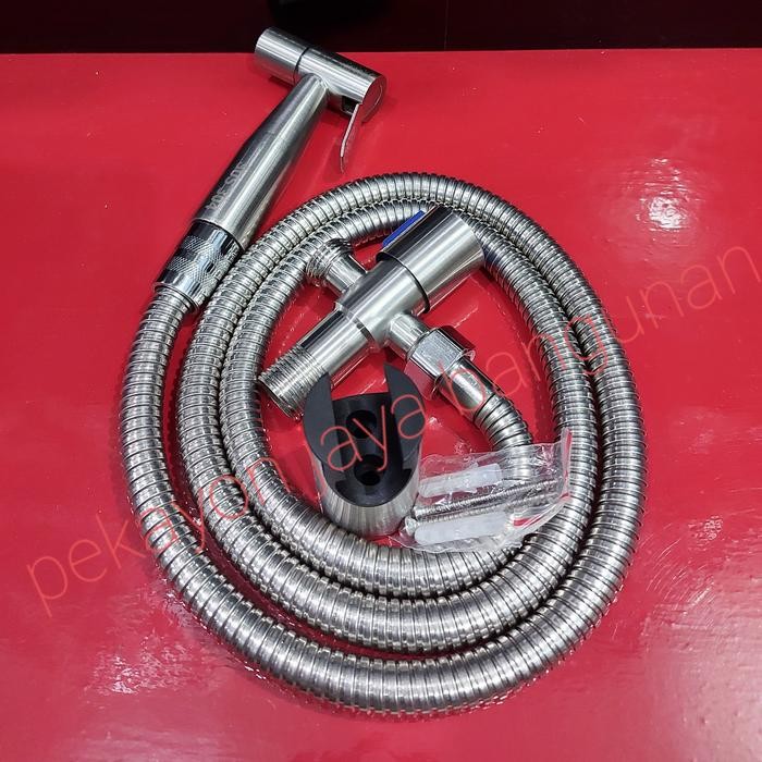 paket jet shower toilet/ Toilet shower stainles sus 304 + stop kran T