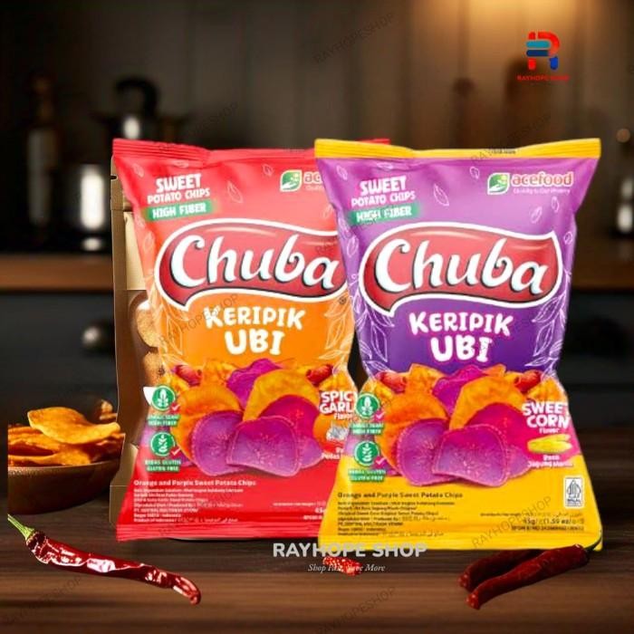 

TERJAMIN PROMO Snack Makanan Ringan Cemilan Instant instan Keripik UBI CHUBA Sweet Potato Orange